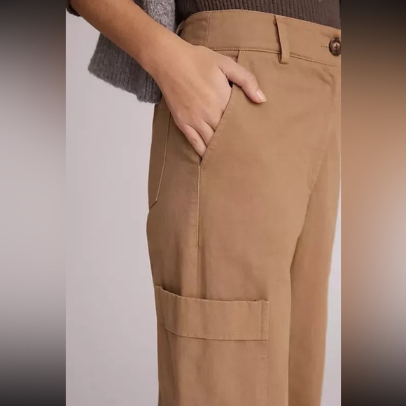 Anthropologie x Amadi Classic Wide Leg Utility Cargo Pants XS Tan High Waist. 15 - Picture 5 of 12